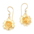 Gold-plated filigree dangle earrings, 'Flower Dream' - Gold-Plated Filigree Floral Dangle Earrings (image 2a) thumbail