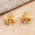 Gold-plated filigree button earrings, 'Orchid Glow' - Gold-Plated Sterling Silver Floral Button Earrings (image 2b) thumbail