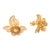 Gold-plated filigree button earrings, 'Orchid Glow' - Gold-Plated Sterling Silver Floral Button Earrings (image 2d) thumbail
