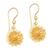 Pendientes colgantes de filigrana chapados en oro - Pendientes colgantes florales bañados en oro hechos a mano