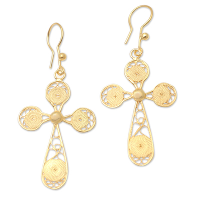 Handmade Gold-Plated Dangle Earrings
