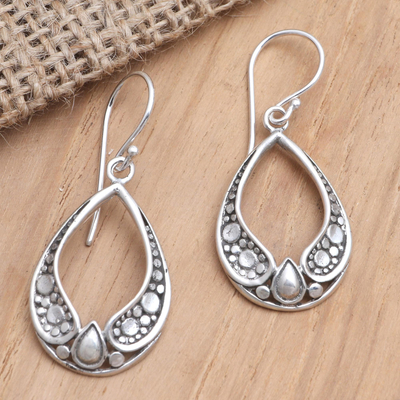 Sterling silver dangle earrings, 'Castle Window ' - Artisan Crafted Sterling Silver Dangle Earrings