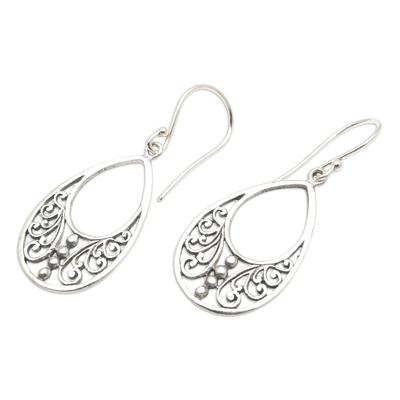 Sterling silver dangle earrings, 'Hope Floats' - Hand Crafted Sterling Silver Dangle Earrings
