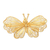 Gold-plated filigree brooch, 'Butterfly Radiance' - Gold-Plated Sterling Silver Butterfly Brooch