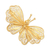Gold-plated filigree brooch, 'Butterfly Radiance' - Gold-Plated Sterling Silver Butterfly Brooch