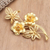 Broche de filigrana chapado en oro - Broche floral de filigrana chapado en oro