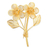 Broche de filigrana chapado en oro - Broche ramo de flores de filigrana bañado en oro