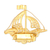 Gold-plated filigree brooch, 'Pirate Boat' - Gold-Plated Filigree Boat Brooch