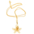Collar colgante de filigrana chapado en oro - Collar con colgante de filigrana floral bañado en oro