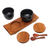 Ceramic and teak wood condiment set, 'Flavor Duo in Black' - Hand Crafted Ceramic and Teak Wood Condiment Set (image 2f) thumbail