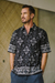 Men's hand-woven ikat cotton shirt, 'Dark Ash' - Hand Woven Men's Ikat Cotton Shirt (image 2b) thumbail