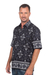Men's hand-woven ikat cotton shirt, 'Dark Ash' - Hand Woven Men's Ikat Cotton Shirt (image 2d) thumbail