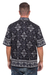 Men's hand-woven ikat cotton shirt, 'Dark Ash' - Hand Woven Men's Ikat Cotton Shirt