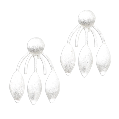 Sterling silver drop earrings, 'Wild and Free' - Hand Made Sterling Silver Drop Earrings
