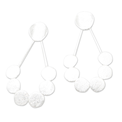 Sterling silver drop earrings, 'Unforgettable' - Hand Crafted Sterling Silver Drop Earrings