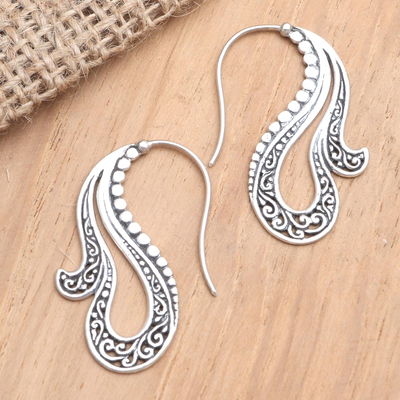 Sterling silver drop earrings, 'Leaf Canopy' - Artisan Crafted Sterling Silver Drop Earrings