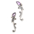 Amethyst drop earrings, 'Purple Vine' - Amethyst and Sterling Silver Drop Earrings (image 2a) thumbail