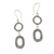 Sterling silver dangle earrings, 'Circles and Ovals' - Handmade Sterling Silver Dangle Earrings
