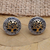 Gold-accented button earrings, 'Golden Banyan Tree' - Gold-Accented Tree-Themed Button Earrings