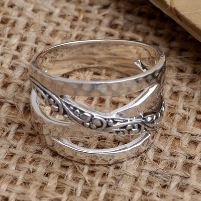 Sterling silver band ring, 'Infinity Sign' - Hand Made Sterling Silver Band Ring
