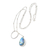 Regenbogen-Mondstein-Anhänger-Halskette - Halskette mit Anhänger aus Sterlingsilber und Regenbogenmondstein