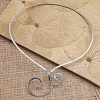 Sterling silver wrap necklace, 'Loyalty in Love' - Artisan Crafted Sterling Silver Wrap Necklace