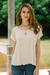 Embroidered top, 'Timeless in Ivory' - Ivory Short-Sleeved Rayon Blouse (image 2b) thumbail