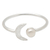 Cultured pearl cocktail ring, 'By the Moon in Silver' - Sterling Silver Mabe Pearl Cocktail Ring (image 2a) thumbail