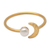 Gold-plated cultured pearl cocktail ring, 'By the Moon in Gold' - Gold-Plated Mabe Pearl Cocktail Ring (image 2c) thumbail