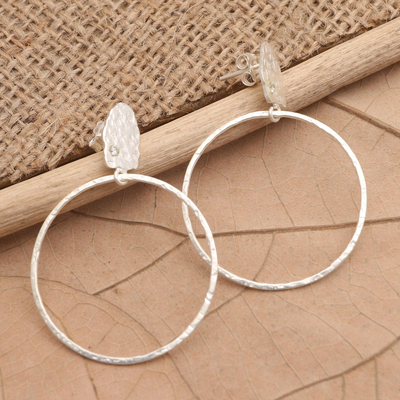 Cubic zirconia dangle earrings, 'Euphoria in Silver' - Cubic Zirconia and Sterling Silver Dangle Earrings