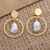 Gold-plated cultured pearl dangle earrings, 'Charmed Sea in Gold' - Gold-Plated Cultured Pearl Dangle Earrings thumbail