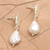 Zuchtperlen- und Zirkonia-Ohrringe, 'Seaside Style in Silber', baumelnd - Zuchtperle und kubischer Zirkon Ohrringe baumeln
