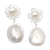 Cultured pearl dangle earrings, 'Ocean Beauty in Silver' - Sterling Silver and Cultured Pearl Dangle Earrings