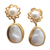 Gold-plated cultured pearl dangle earrings, 'Ocean Beauty in Gold' - Gold-Plated Cultured Pearl Dangle Earrings (image 2a) thumbail