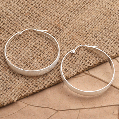 Sterling silver hoop earrings, Perfect Copy in Silver