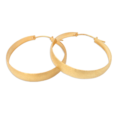 Vergoldete Reif-Ohrringe, 'Perfect Copy in Gold' - Kunsthandwerklich gefertigte vergoldete Creolen