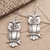 Sterling silver dangle earrings, 'Feathery Friends' - Sterling Silver Owl-Motif Dangle Earrings (image 2) thumbail
