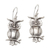 Sterling silver dangle earrings, 'Feathery Friends' - Sterling Silver Owl-Motif Dangle Earrings thumbail