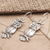 Sterling silver dangle earrings, 'Feathery Friends' - Sterling Silver Owl-Motif Dangle Earrings (image 2b) thumbail