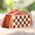 Wood chess set, 'Half-Moon Challenge' - Hand Made Half-Moon Shape Crocodile Wood Chess Set thumbail