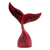 Wood statuette, 'Whale Tale in Red' - Red Albesia Wood Whale Tale Statuette