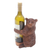 Wood wine bottle holder, 'Polar Bear Hug' - Handmade Suar Wood Polar Bear Wine Holder