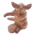 Wood wine bottle holder, 'Baby Pig Hug' - Hand Made Suar Wood Pig Wine Holder (image 2c) thumbail