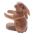 Wood wine bottle holder, 'Bunny Hug' - Hand Crafted Suar Wood Rabbit Wine Holder (image 2d) thumbail