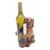 Wood wine bottle holder, 'Puppy Hug' - Handcrafted Suar Wood Dog Wine Holder (image 2c) thumbail