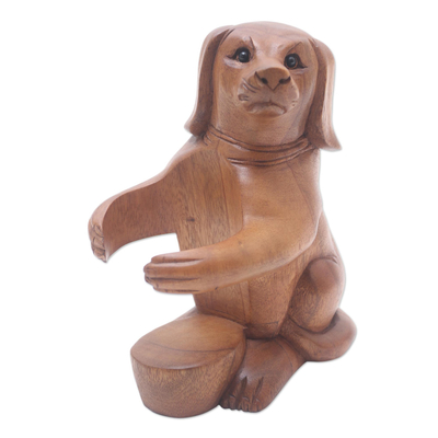 Portabotellas de madera para vino - Portabotellas de madera de suar para perros hecho a mano