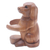 Wood wine bottle holder, 'Puppy Hug' - Handcrafted Suar Wood Dog Wine Holder (image 2e) thumbail