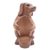 Wood wine bottle holder, 'Puppy Hug' - Handcrafted Suar Wood Dog Wine Holder (image 2f) thumbail