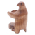 Wood wine bottle holder, 'Bird Hug' - Artisan Made Suar Wood Bird Wine Holder