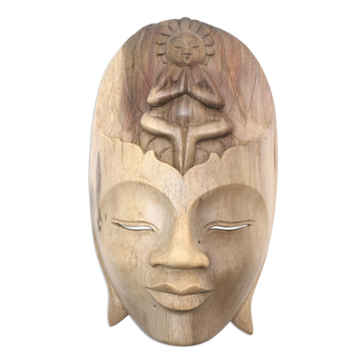 Balinese Hibiscus Wood Meditation Mask